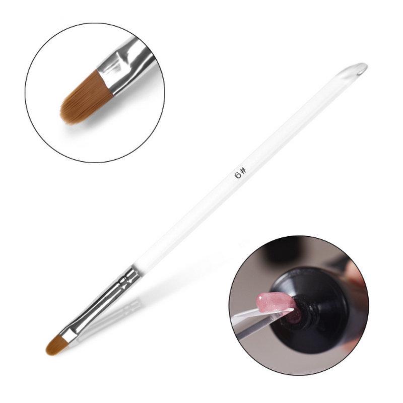Transparent Round Head Nail Art Gel Brush for DIY UV Designs