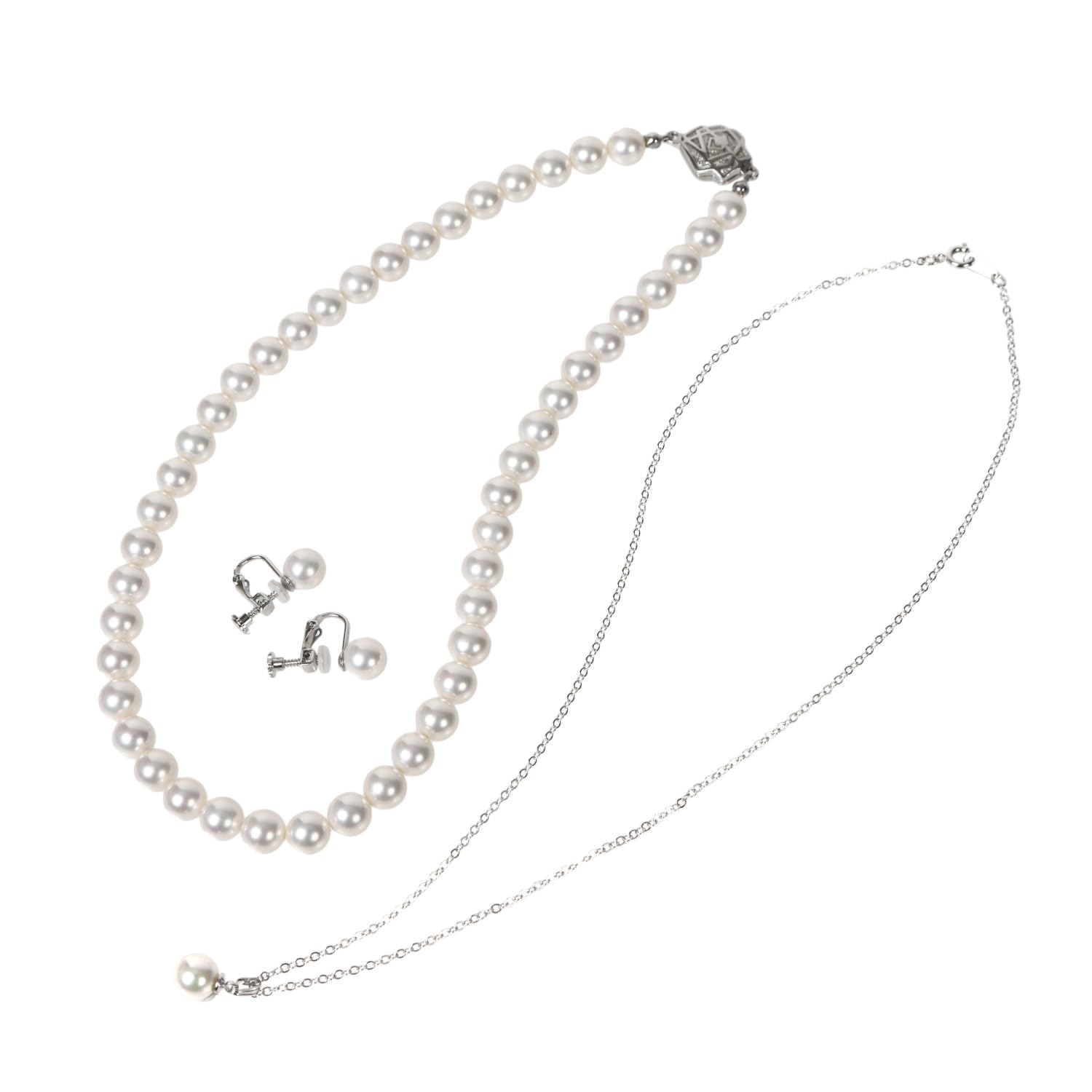 

Жемчужное ожерелье Yumi 8 мм набор RoseYumiRose Популярно для женщин Официальные мероприятия Простой Стильный Сделано в Японии [Произведено Katsura] 3 штуки белый