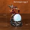 Dragon Egg Resin Ornament with LED Light Halloween Home Decoration Fly Dragon Night Light Sculpture Desk Accessories