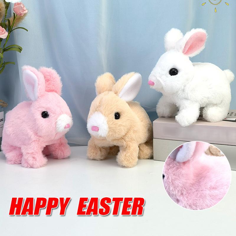 Plush Rabbit Toy Robot Bunny Walking Jumping Running Animal Shake Ears Cute Electric Pet for Kids Birthday Gifts