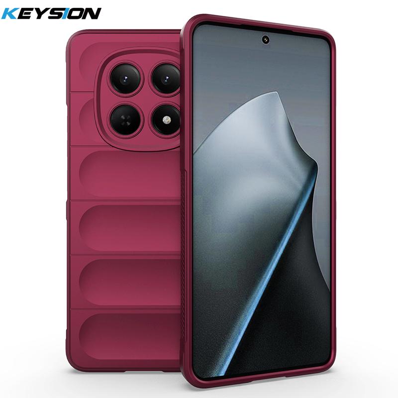 

KEYSION Прочный противоударный матовый чехол для телефона Xiaomi POCO M8 Pro 5G Противоскользящая мягкая силиконовая задняя крышка для POCO M8 5G for POCO M8 5G вино красного