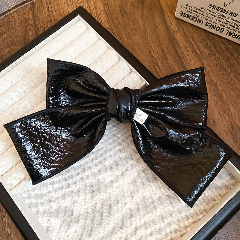 

Кожаный бант заколка для волос буква Интернет-знаменитость тот же стиль затылок резинка для волос пружинный зажим для волос модные универсальные аксессуары для волос женщины