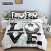 3D Boys Teens Football Comforter Cover Set Queen Size Soccer Ball Duvet Cover Polyester Bedding Set 2/3pcs Soft Twin Quilt Cover