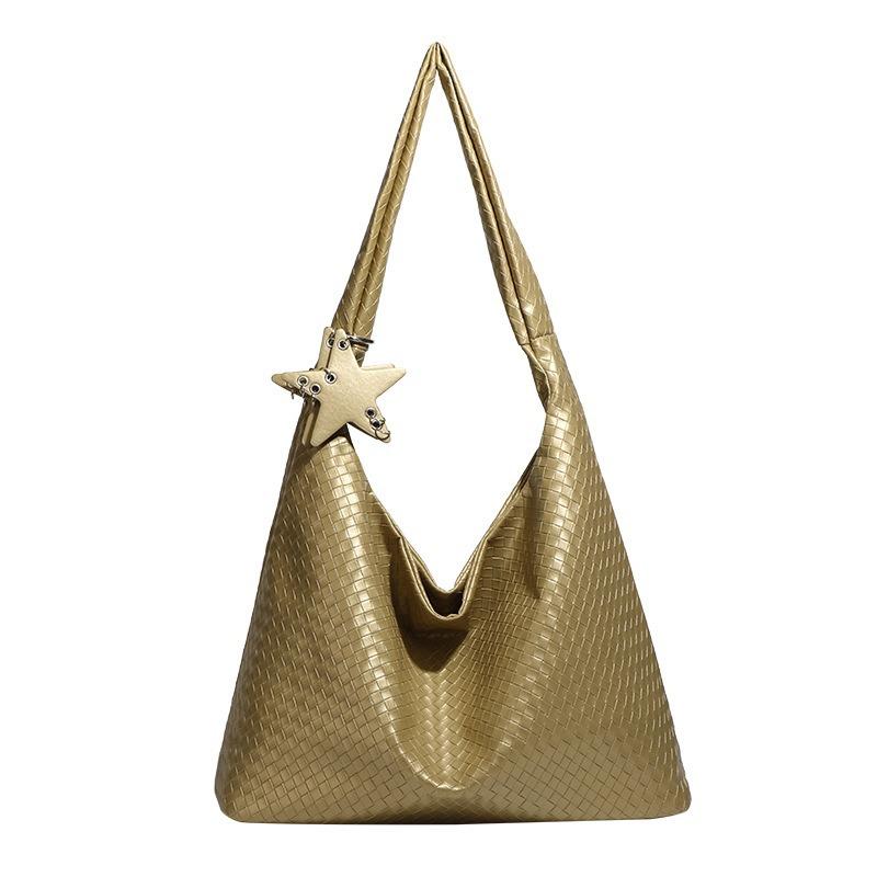 2025 New Fashion Woven Trendy Commuter Tote Bag Simple Niche Design Underarm Bag Large Capacity Shoulder Bag