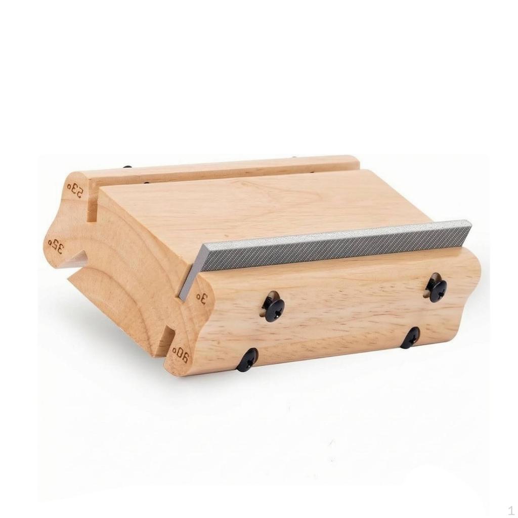 MultiAngle Fret End Beveling File Edge Chamfering, Block, for Workshop Natural Wood