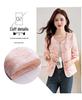 2025 Stylish Striped Beaded Round Neck Short Jacket – Spring & Autumn Collection