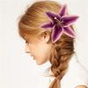 Elegant 3D Lily Hair Clip With Nonslip Metal Clip For Women Updos Resin Flower Hair Clamp Fashion Hair Styling Accessory