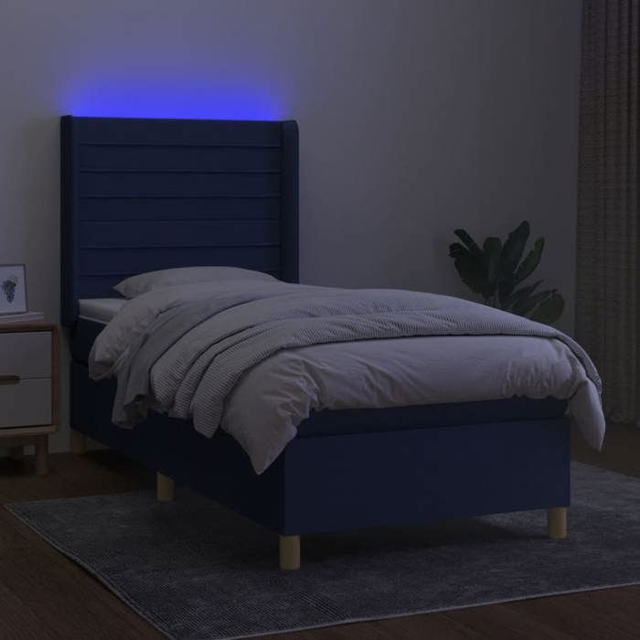 VidaXL Sommier à Lattes de Lit avec Matelas et LED, Lit Rembourré, Lit Simple, Lit Adulte de Chambre à Coucher Intérieur, 3138923