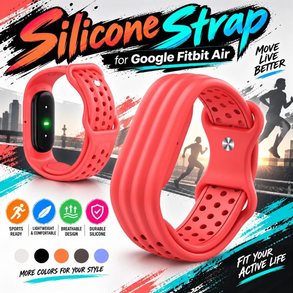 Adjustable Silicone Strap Hole Design Watch Straps for Google Fitbit Air for Men Women