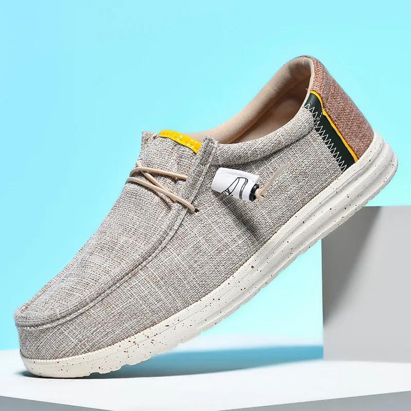 Duże męskie buty casual na wiosnę, oddychające i lekkie buty płócienne, modne, miękkie podeszwy, antypoślizgowe buty tekstylne