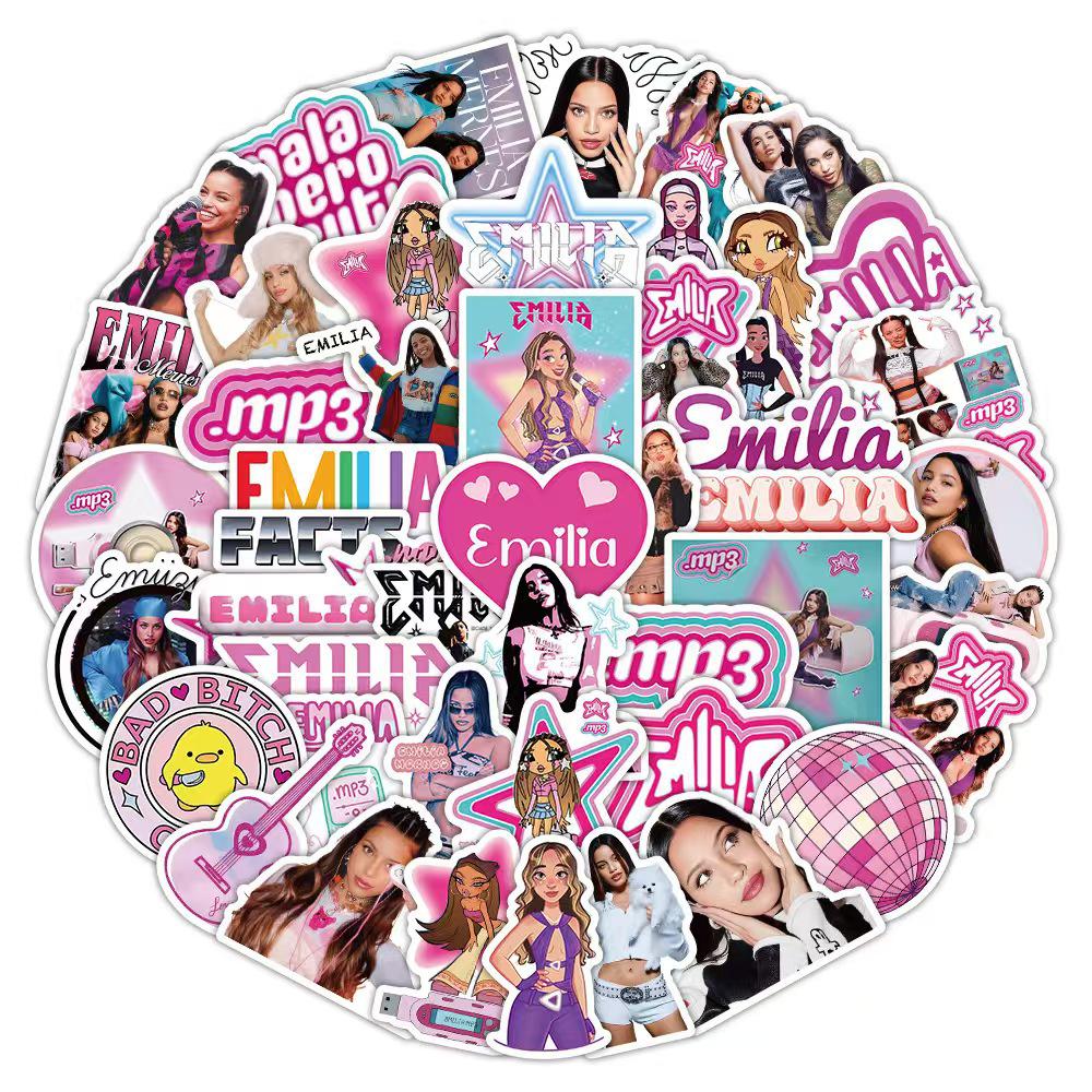 50pcs Emilia Singer Waterproof DIY Creative Notebook Stickers