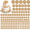 216Pcs Balls Cake Topper Mini Foam Balloons Toppers Ball Shaped Cake Insert Topper Balloon for Baby Shower Birthday Party (Gold)