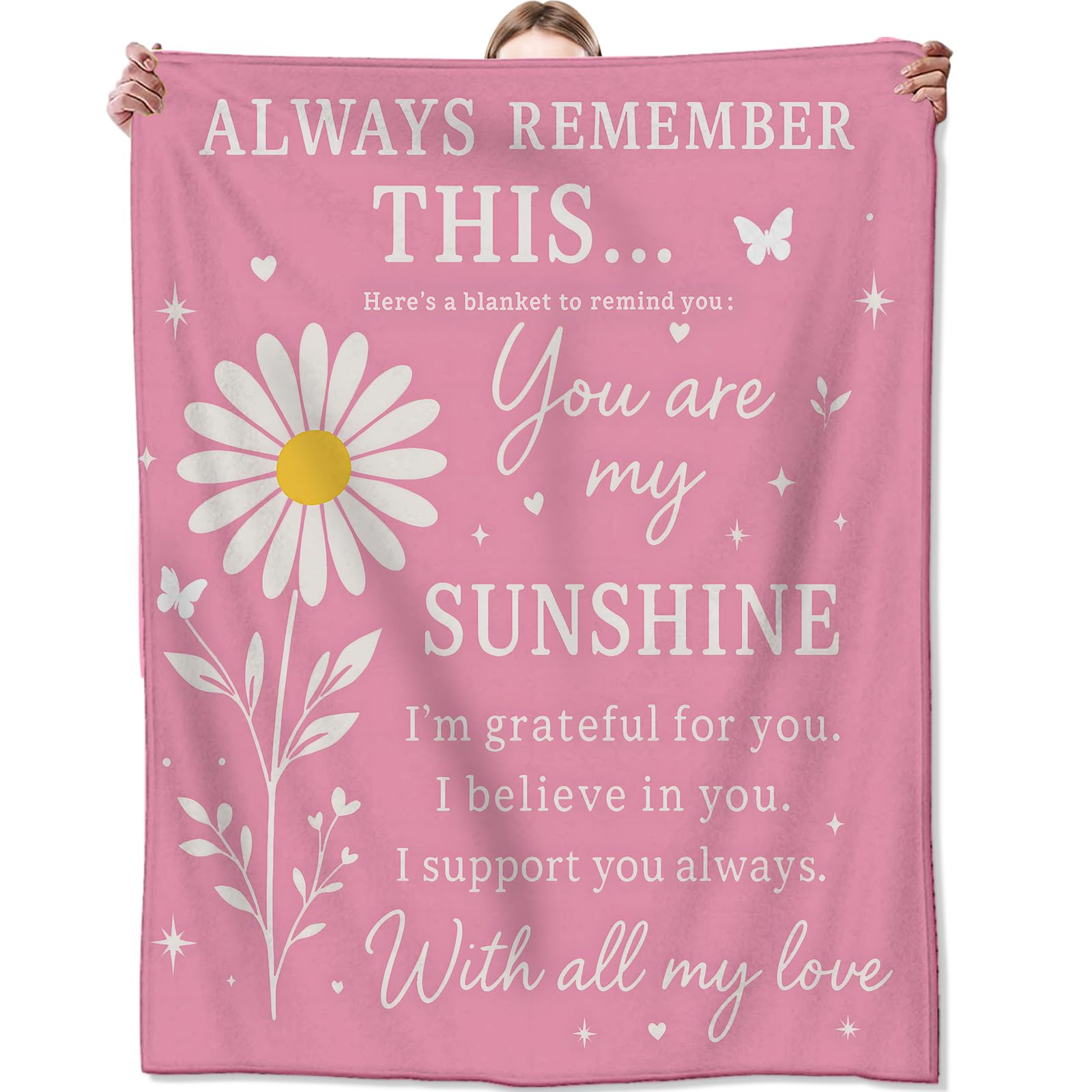 

Daisy Floral Blanket Soft Warm Comfy Lightweight Plush Flannel Throw Blanket for Home Office Couch Bed Sofa Chair Travel Decor 75x90cm