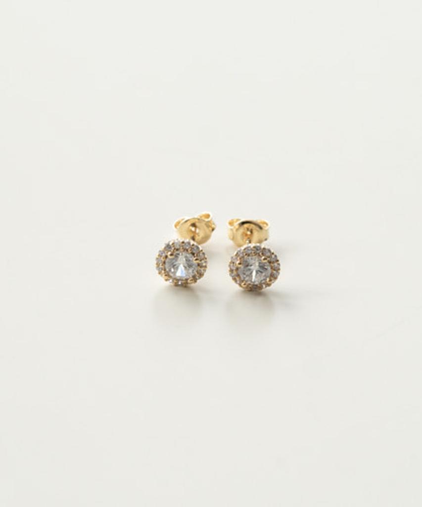 Alleun Silver 925 Cubic Round Bold Silver Earrings