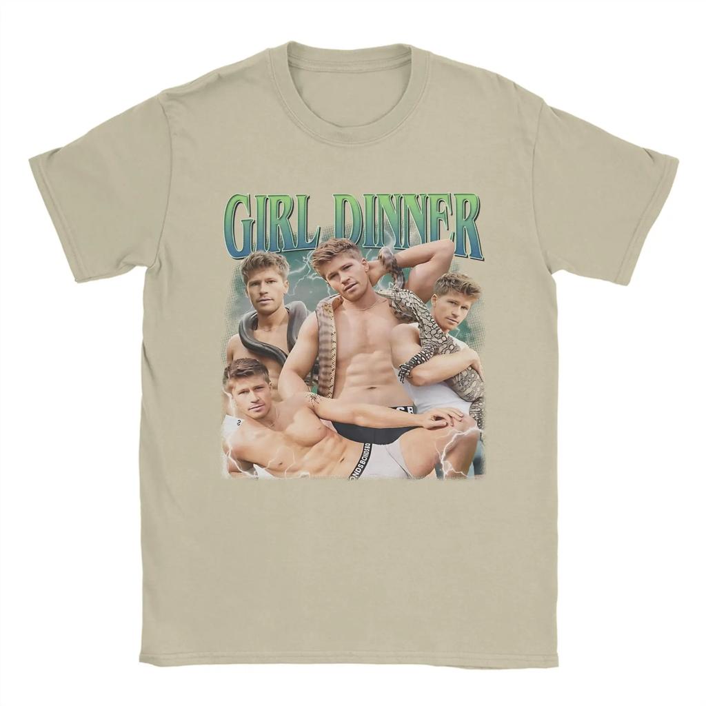 Robert Irwin Girl Dinner T-Shirt Men Women Vintage Cotton Tee Shirt O Neck Short Sleeve T Shirts Birthday Present Tops