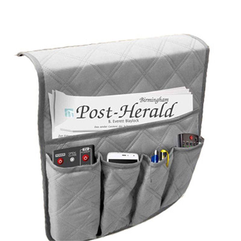 

Органайзер с 5 карманами для дивана, кресла, подлокотника, поднос, чехол-органайзер для кресла, держатель для хранения серый