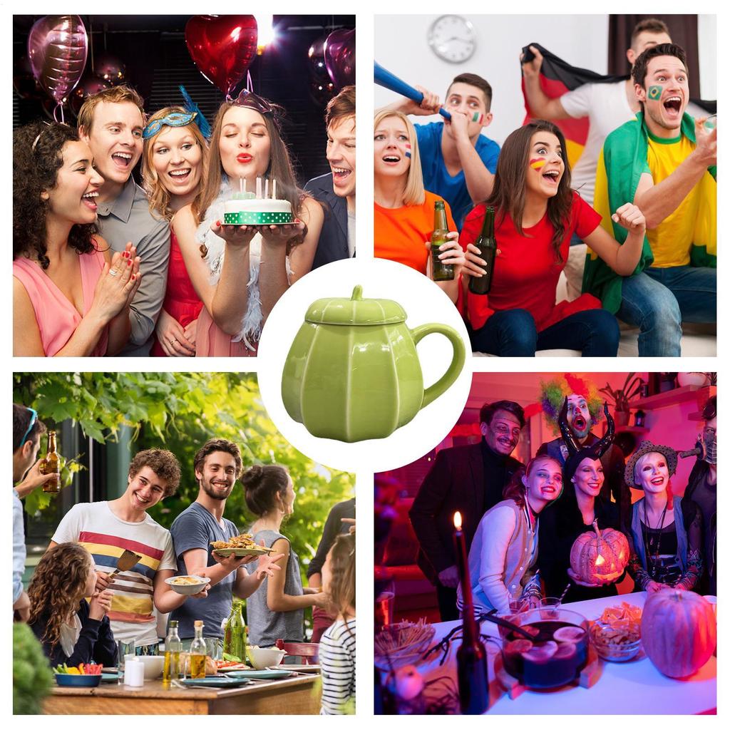 Pumpkin Water Cup Ceramic Cup 240ml Halloween Milk Cup With Pumpkin Lid Cute Plant Shaped Coffee Mug For Thanksgiving Fall