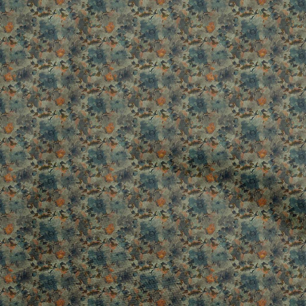 oneOone Cotton Poplin Green Fabric Abstract Floral Quilting Supplies Print Sewing Fabric By The Yard 42 Inch