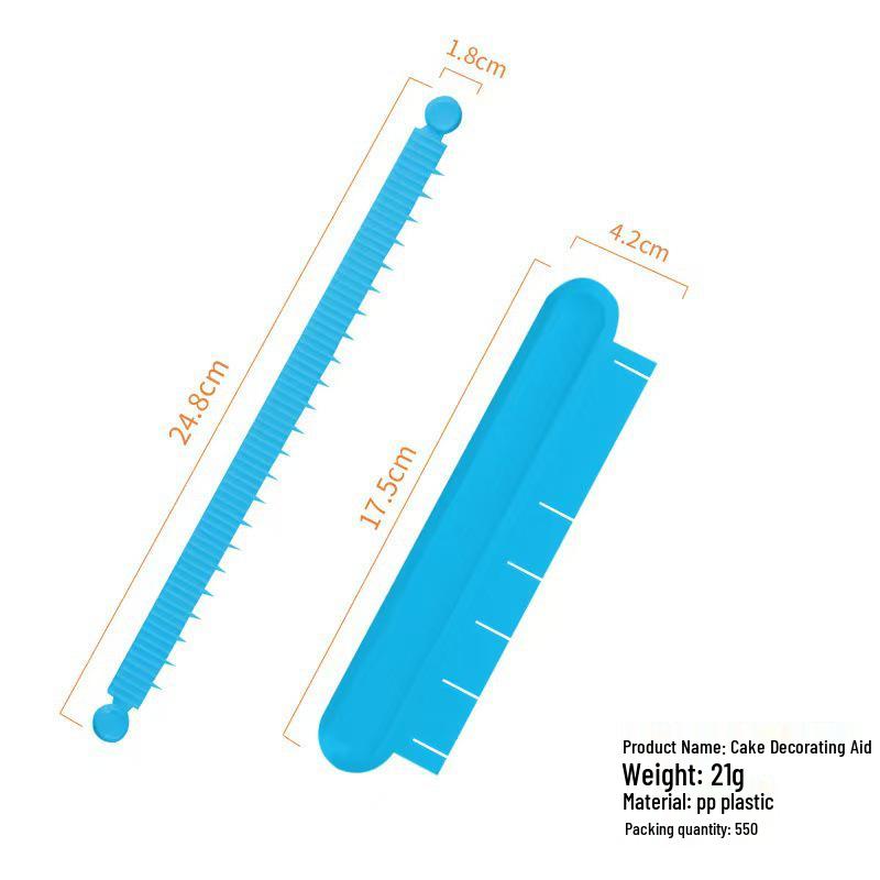 Curved Edge Buttercream Piping Tool - Cake Skirt Lace Decorator Ruler