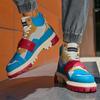 Handmade Sports Trend Wear-resistant Bold Color Clashing Wear-resistant Comfortable Casual Men's Catwalk Design High-top Shoes