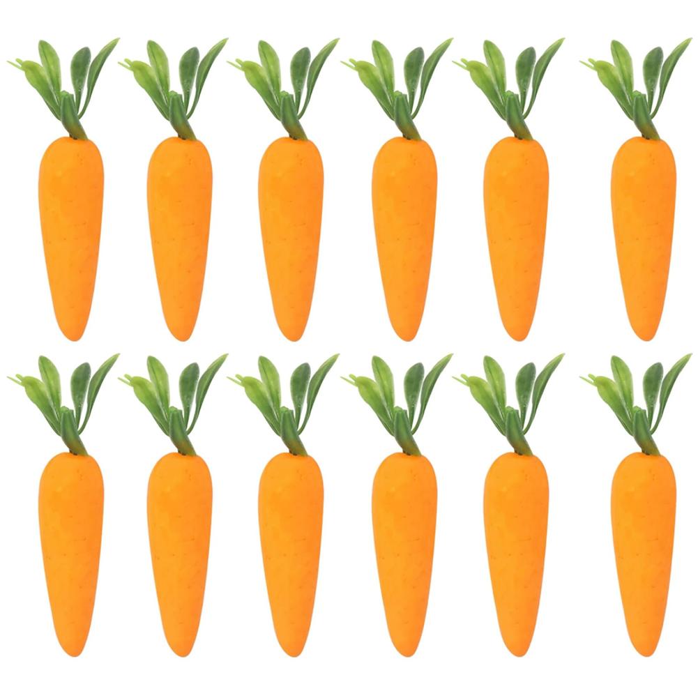 

1/5 шт. Мягкие искусственные украшения в виде моркови для пасхальной вечеринки, подарка на день рождения, для дома, детей, 2025 г., весенние сувениры U7L1 12pcs-1set