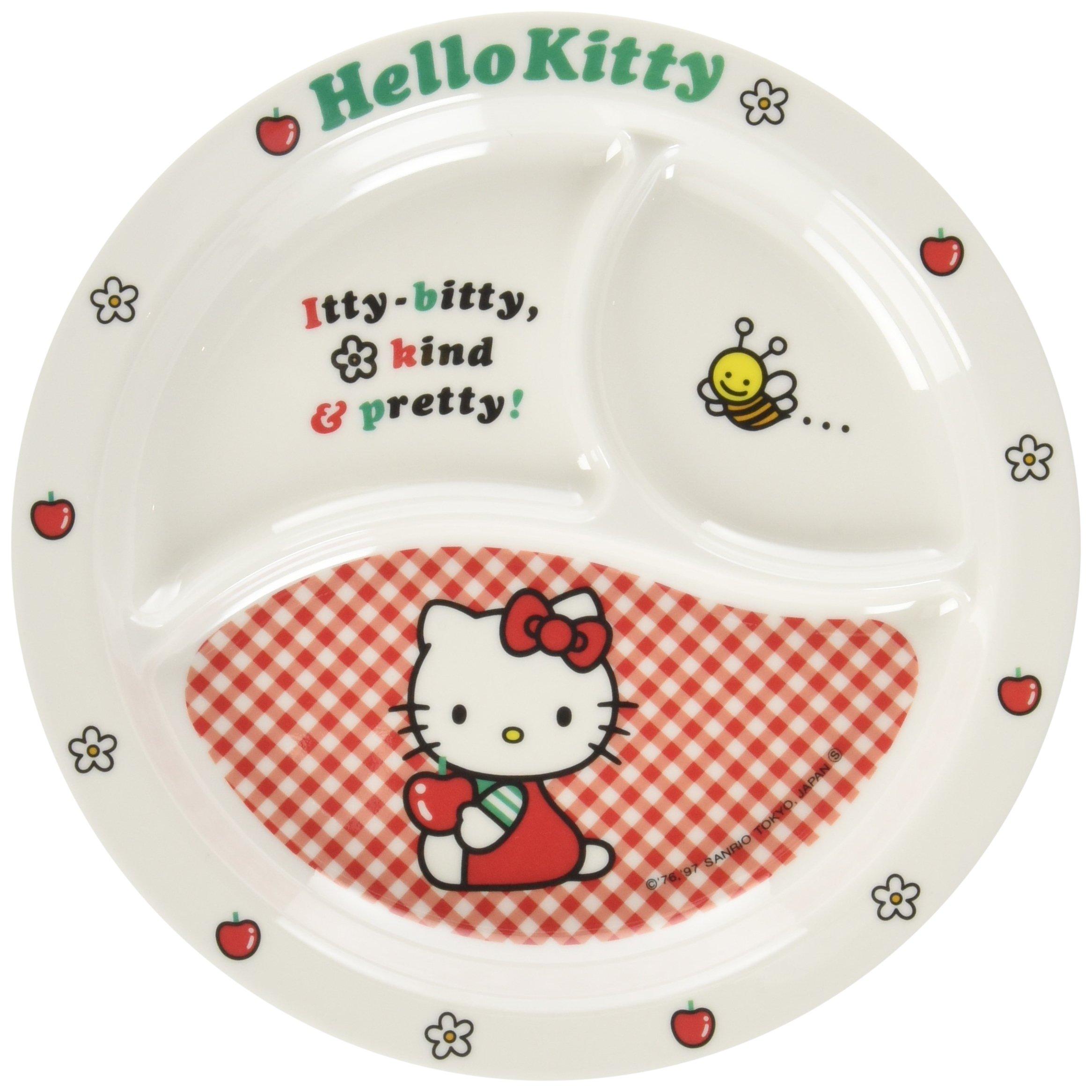 

Seibu Shoji Daiwa Round Lunch Plate Melamine Japan RLV73 Children s New Kitty (Gingham) Resin, белый