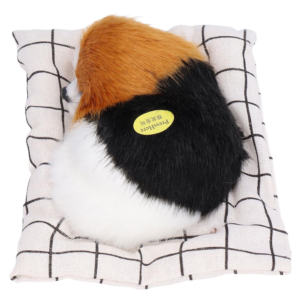 Make Sound Sleeping Dog Toy with Cloth Cushion Simulation Plush Dog Toy Small Dog Doll