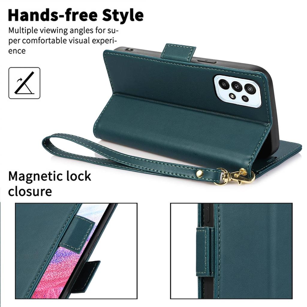 Suitable for Samsung Galaxy A14 A15 A16 A25 A26 A33 A36 A55 A56 A73 Wallet Flip Folio Case with Card Holder Kickstand Shockproof