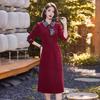Button dress women's new autumn and winter temperament is thin, fashionable retro improved cheongsam skirt