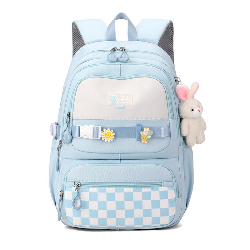 Middle School Student Bookbag Primary Secondary School Reduced Burden Spine Protect Backpack Simple Large Capacity Backpack Leisure Travel Campus Bag