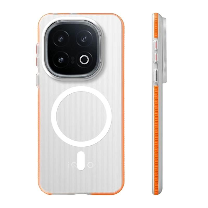 Case For Vivo IQOO 13 12 iqoo12 5G Magnetic For MagSafe Matte Transparent Luggage Stripe Slim Phone Back Cover Shockproof Bumper