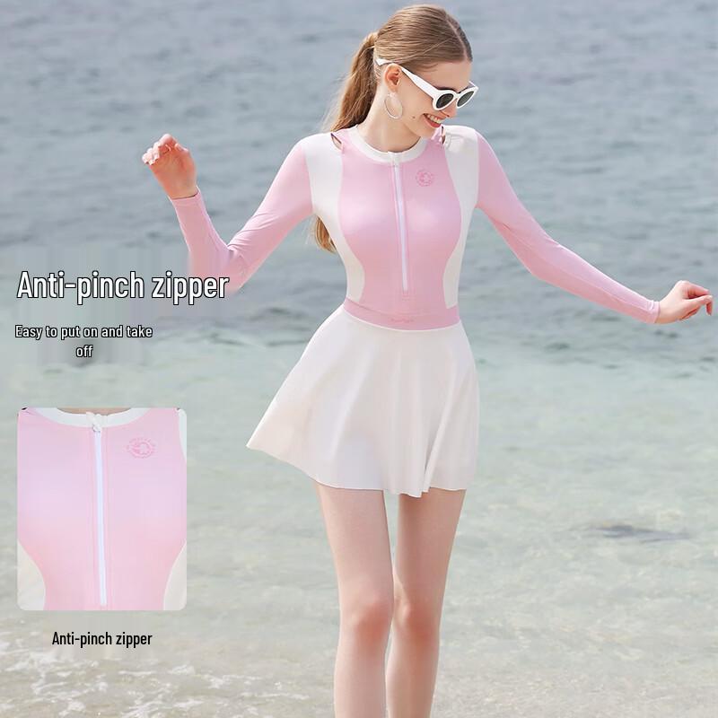Disney Girls' Long Sleeve Sun Protection One-Piece Swim Dress D15304S2F
