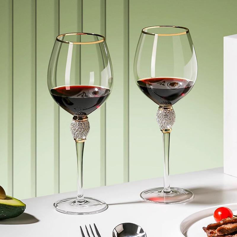 2pcs Light Wind · No Light Luxury Phnom Penh Crystal Glass Wine Glass Cocktail Champagne Glass Decanter Set