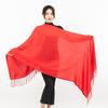 Red Faux Cashmere and Silk Scarf with Custom Logo for Company Events and Class Reunions