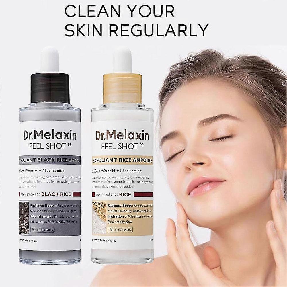 Dr Melaxin Peel Shots Exfoliant Ampoule for Radiant Skin WhiteBlack Rice