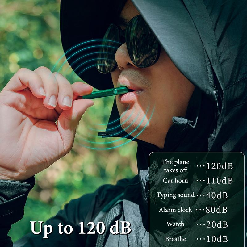 Aluminum Alloy High Decibel Whistle Keychain Double Pipe With Rope Camping Hiking Whistle 5 Colors Outdoors Portable Tools