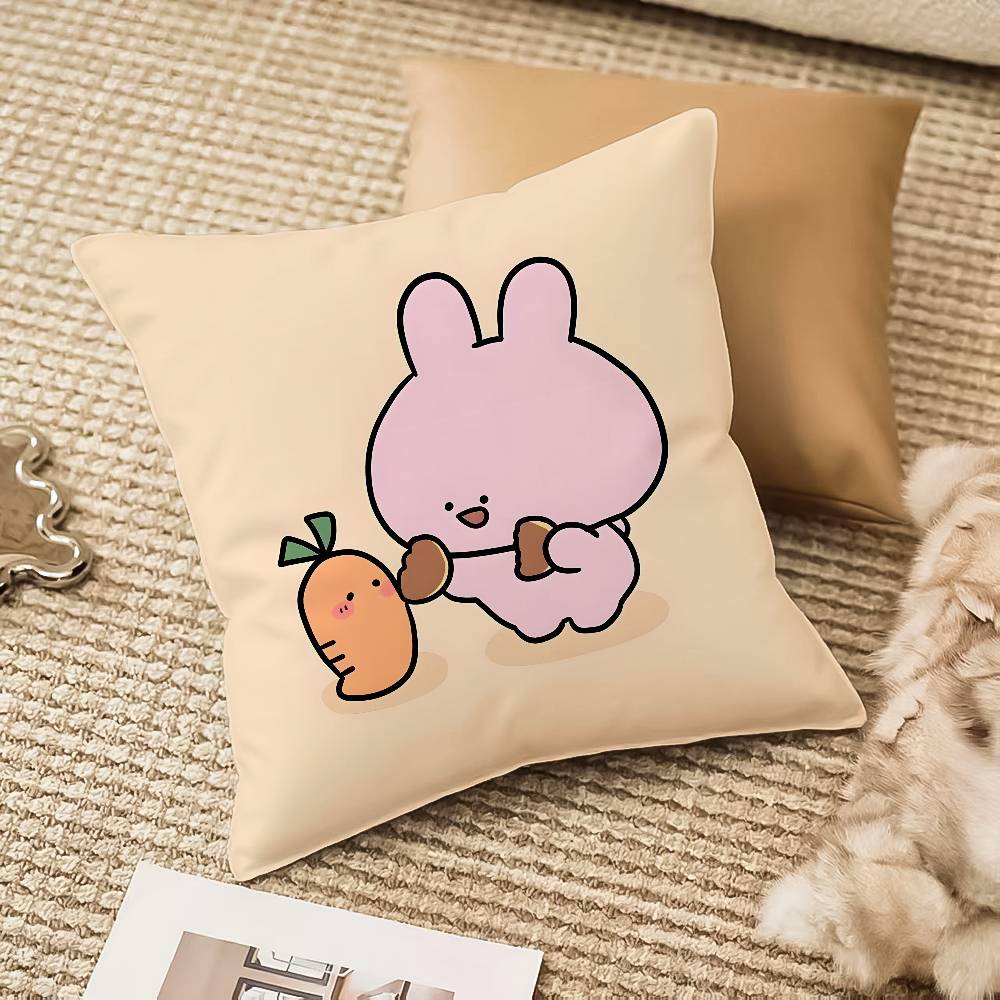 Cartoon A-Asamimichan-MT Cute Bunny Singer Pillow Case Comfort Sofa Bed Silky Elegant Invisible Zipper Decorative Cushion Cover