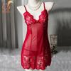 Plus Size Deep V Babydoll Lingerie Sexi Sleepdress Nighty Women Nightdress Sexy Lace Chemise Bow Nightgown Sleepwear Mini Dress
