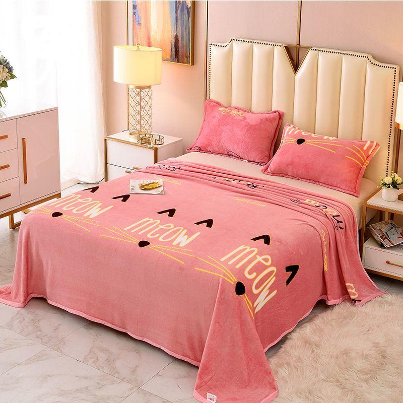 Verdickte doppelseitige Flanelldecke mit Wolkenzobelmuster, Bettdecke auf Luxusbetten, Mehrzweck-Decke für Büro, Nickerchen, Autodecke