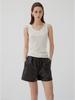Beleudemaleu Italian Nappa Lambskin Banding Shorts