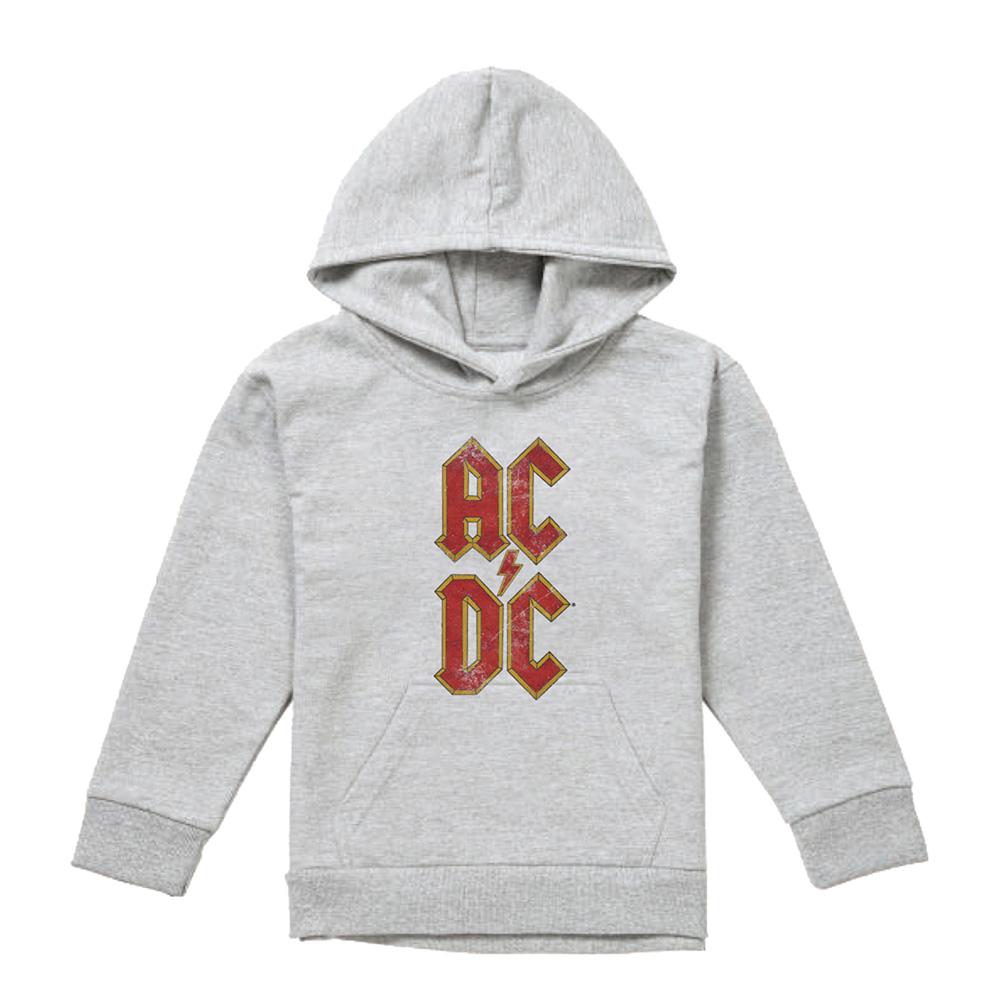 AC/DC Childrens/Kids Stacked Logo Heather Hoodie