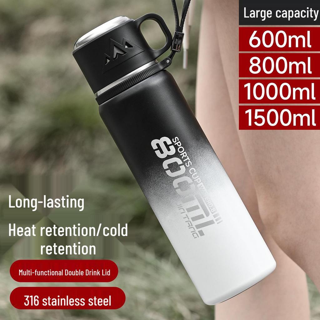 Large Capacity 316 Stainless Steel Thermos for Outdoor Sports, Student-Friendly, Double-Wall Insulation, High-Quality Portable Water Cup.