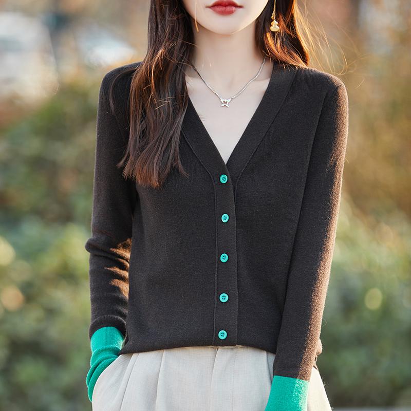 Cardigan da donna leggero 50% lana 50% seta di gelso - Maglieria versatile per 4 stagioni per comfort e stile tutto l'anno