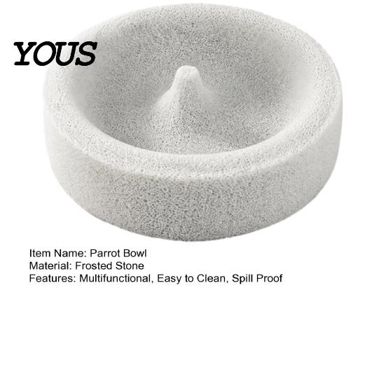 Pumice Perch Feeding Dish Stone Parrot Bowl, Spill Proof Bird Water Bowl Food Dish, Cage Feeder for Cockatoo Cockatiel Conure Parakeet Small Accessory