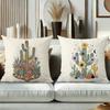Cactus Floral Patterned Throw Pillow for Home Decor Polyester Pillowcase, Sofa Decorative Cushion Cov Headboard Pillow