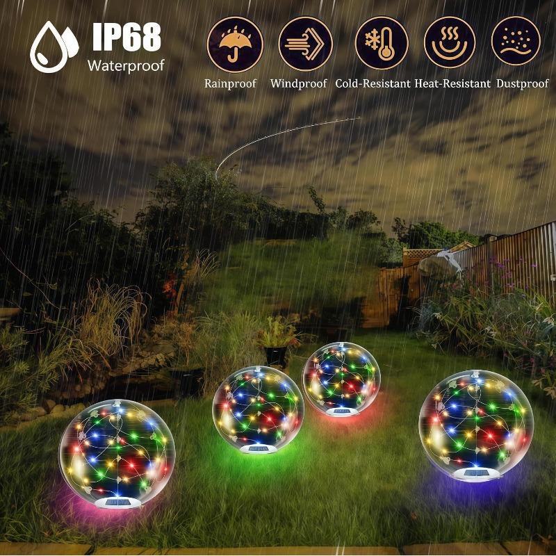 Solar Floating Ball Lights with 8 Modes LED Glow Balls, Warm White Multicolor Blue Waterproof Lights for Garden Patio Pond Pool Party Decor