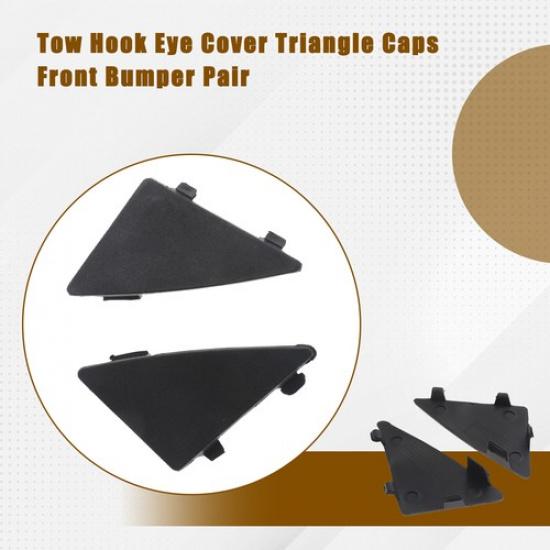 Tow Hook Eye Cover Triangle Caps Front Bumper Pair for 2014-2016 Mazda 3