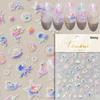 Laser Sliver Star Ocean Dolphin Whale Shoal of Fish Bubbles Sea Marine Organisms Nail Art Sticker Self Adhesive Manicure Decal