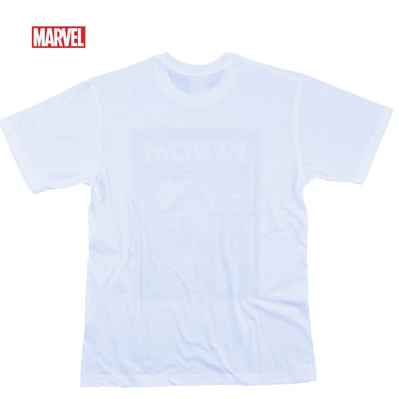 EVERSOUL Marvel Short Sleeve T-Shirt, Venom, Avengers, Captain America, Hulk, American Comic Book Merchandise, Men's, White, Size M