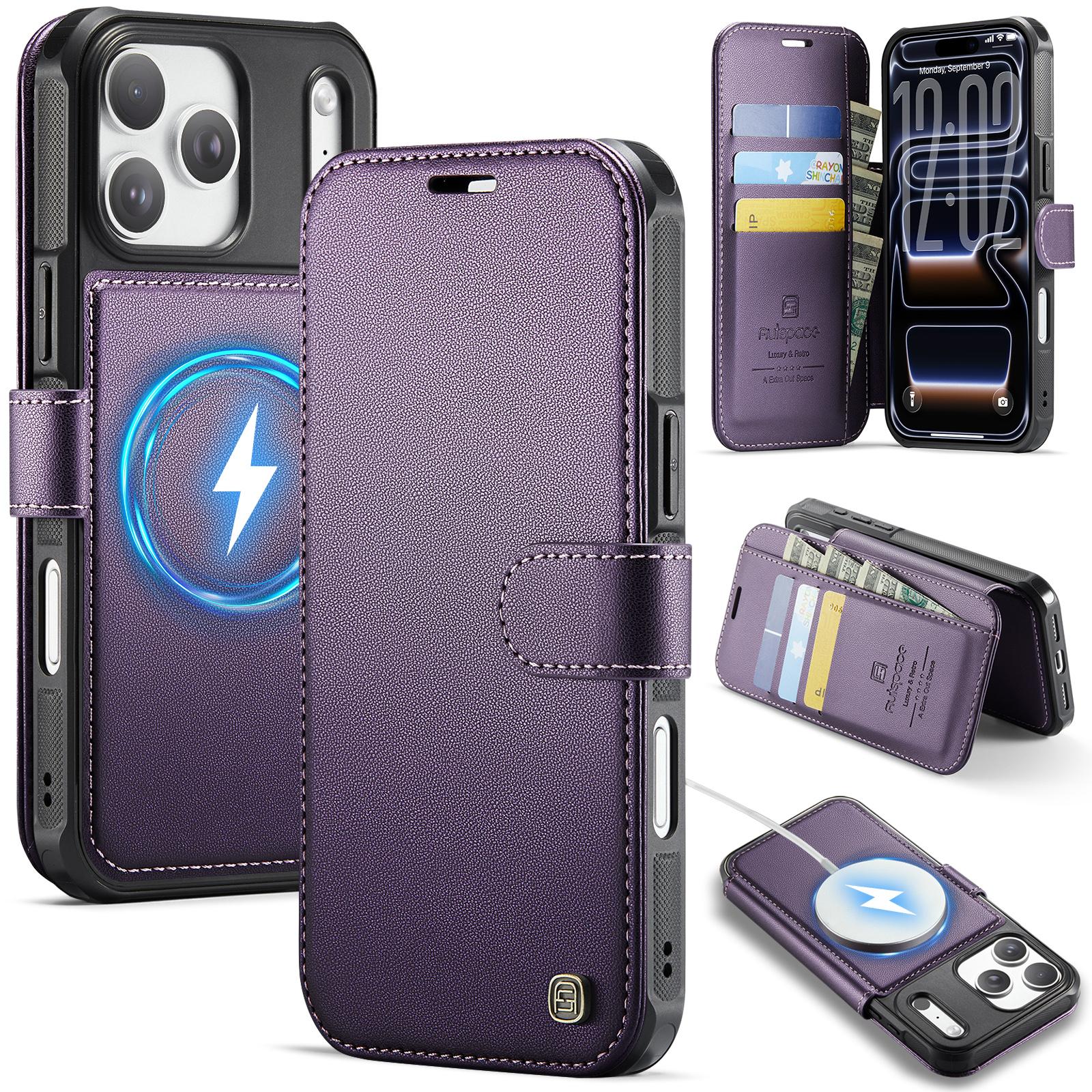 

AutSpace-A15 Wallet Case For iPhone 17 Pro Max /17e/ 17 Pro /17 Fashion Premium PU Leather Card Holder Phone Back Cover Protector Skins Shell For iPhone 17E